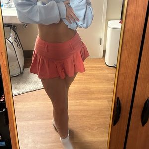 Free people mini cream orange skirt